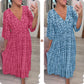 💖LAST DAY SALE 50% OFF💖Bohemian casual print V-neck waist wrap long dress