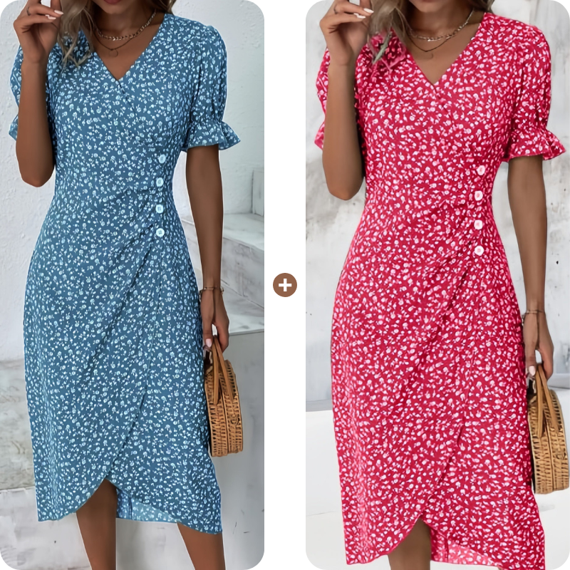 🌷49% OFF🍃Women's floral v-neck printed dress