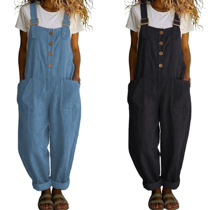 🌿Summer Sale - 50% OFF!👖Women's Casual Button-Front Overalls