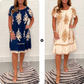 🌸Specials  49%OFF🌸Geometric Pattern Multi Print Square Neck Dress