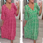 💖LAST DAY SALE 50% OFF💖Bohemian casual print V-neck waist wrap long dress