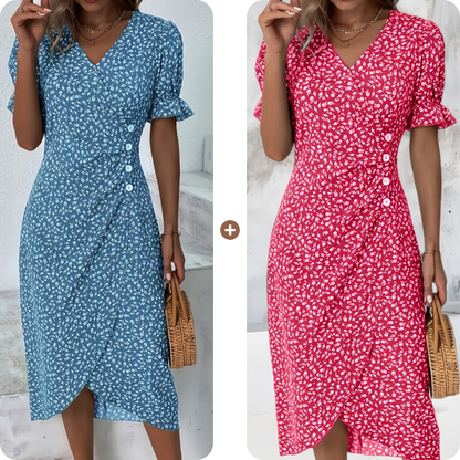 🌷49% OFF🍃Women's floral v-neck printed dress