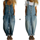Women's Casual Baggy Denim Overalls with Pockets