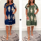 🌸Specials  49%OFF🌸Geometric Pattern Multi Print Square Neck Dress
