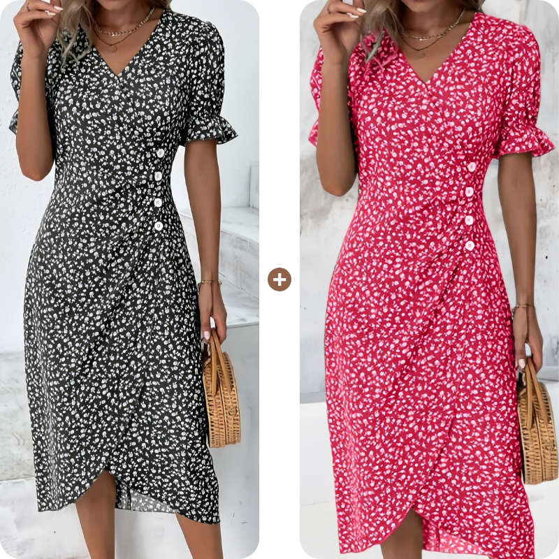 🌷49% OFF🍃Women's floral v-neck printed dress