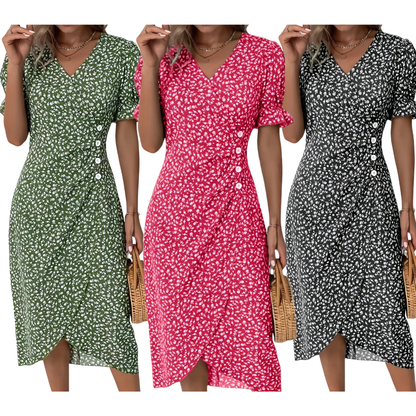 🌷49% OFF🍃Women's floral v-neck printed dress