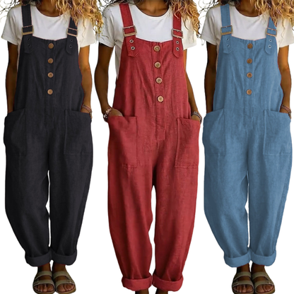 🌿Summer Sale - 50% OFF!👖Women's Casual Button-Front Overalls
