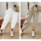 👖Casual Cotton and Linen Pants for Women – Breathable, High-Waisted & Ankle-Length Elegance🤍