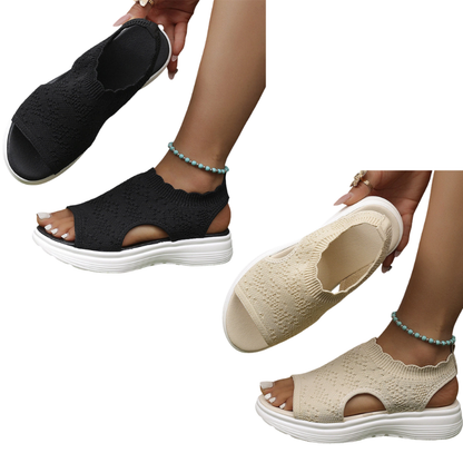 Women's Breathable Knit Platform Sandals