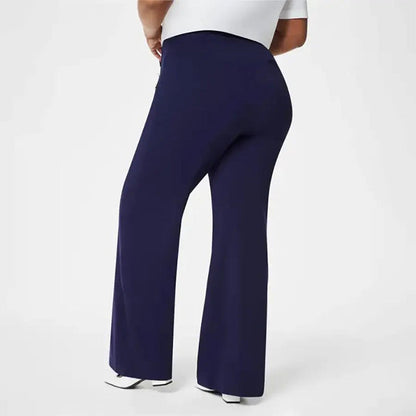 👖Three Lengths Available🔥High Stretch Tummy Control Button Wide Leg Trousers