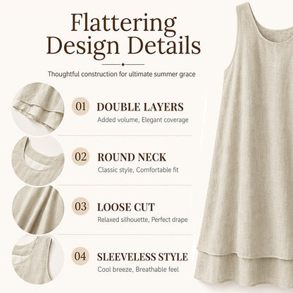 Bestseller💕 Double Layer Sleeveless Dress – Effortless Elegance & Modern Layered Look for Everyday