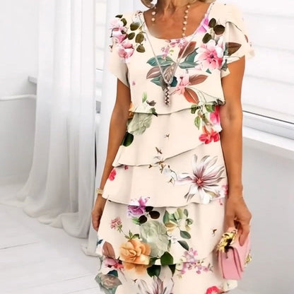 💃SUMMER HOT SALE 49% OFF🎁Multi-plant Floral Print Cascade Dress