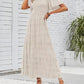 ⏰Hot Sale 49% Off👗Women's Casual Floral Print Short Flutter Sleeve Smocked High Waist Flowy Maxi Dress