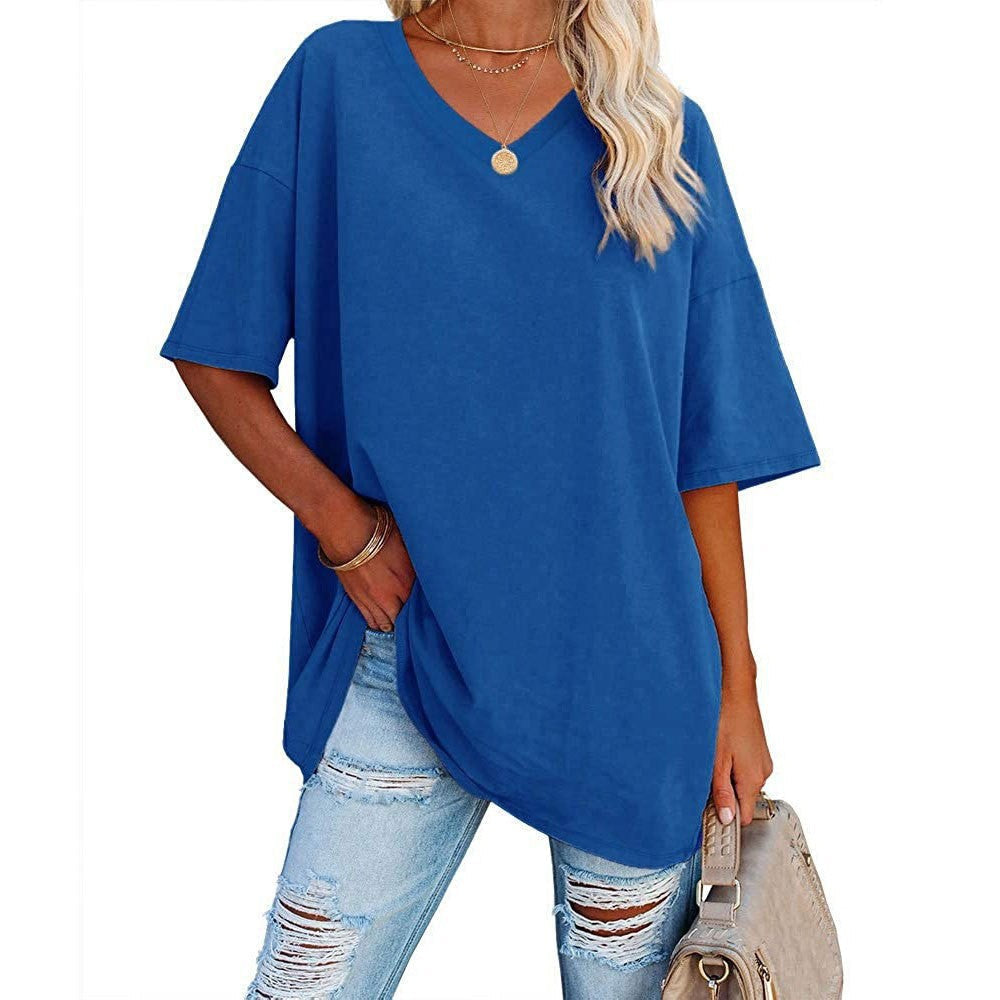 🌷2026 Summer Sale 50% OFF☀️Women's Summer Half Sleeve Casual Loose Fit Cotton Tunic T-shirt