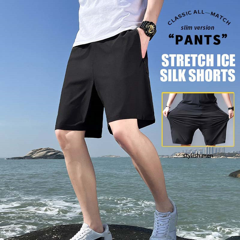 ⏰🔥2026 HOT SALE 49% OFF! 🩳 Men’s Plus Size Ice Silk Stretch Shorts – Cool, Breathable & Perfect for Summer ✨