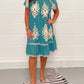 🌸Specials  49%OFF🌸Geometric Pattern Multi Print Square Neck Dress