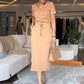 Women's Top & Skirt V-Neck Set