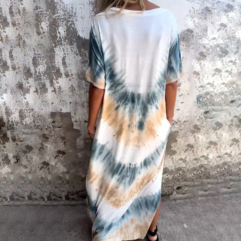 ⏰Last Day Sale 49% Off💃Casual Loose Printed V-Neck Long Dress