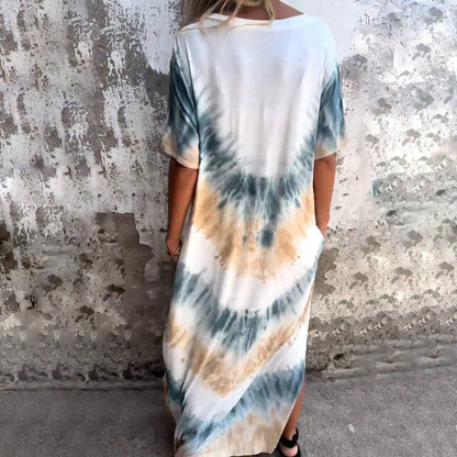 ⏰Last Day Sale 49% Off💃Casual Loose Printed V-Neck Long Dress