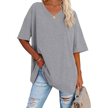 🌷2026 Summer Sale 50% OFF☀️Women's Summer Half Sleeve Casual Loose Fit Cotton Tunic T-shirt
