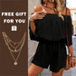 🔥Summer Hot Sale - ONLY￡18.99!!⚡50K+ SOLD💕Women's Off Shoulder Shorts Jumpsuit