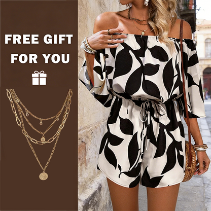 🔥Summer Hot Sale - ONLY￡18.99!!⚡50K+ SOLD💕Women's Off Shoulder Shorts Jumpsuit