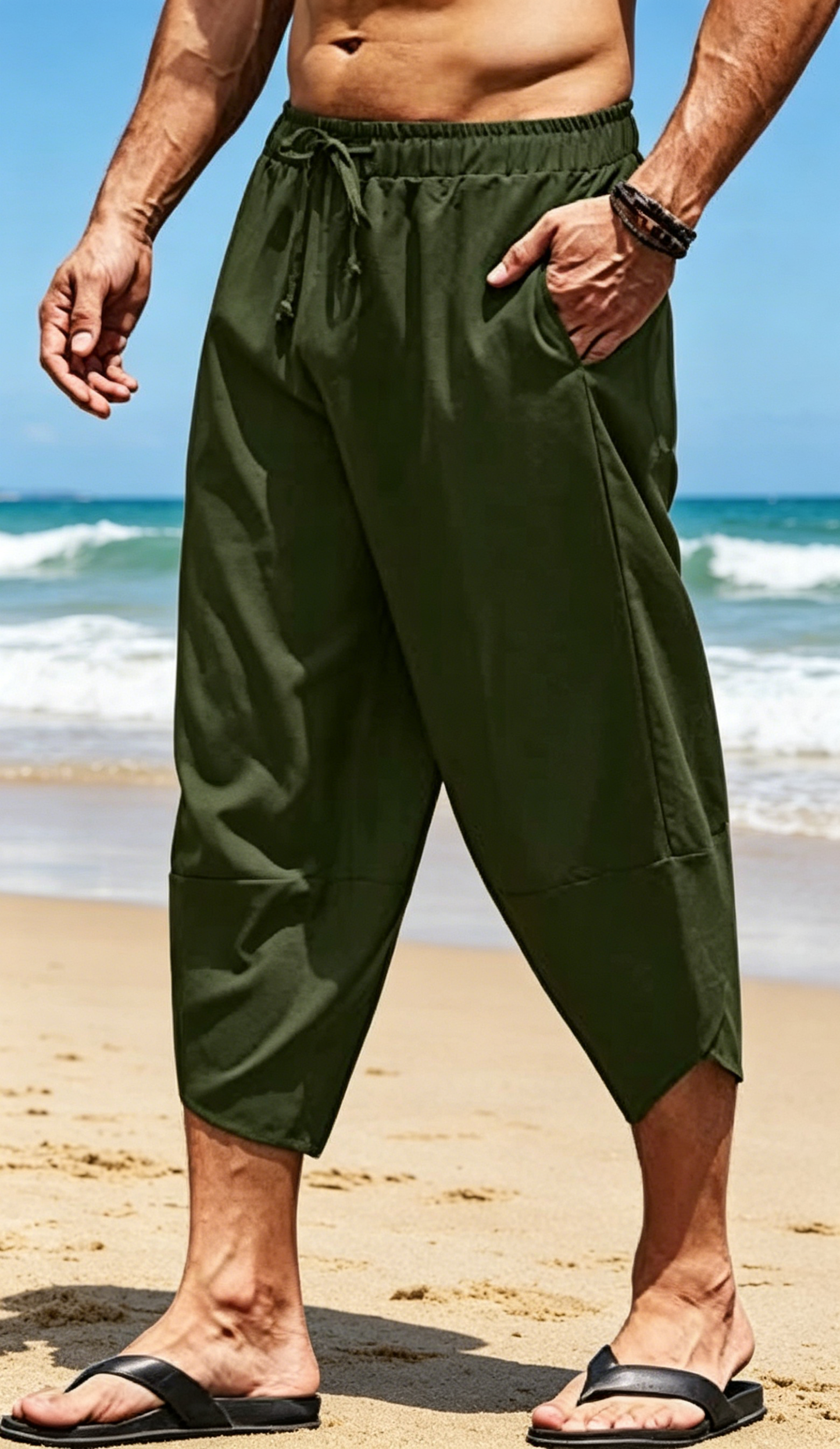 Men's Casual Harem Capri Pants