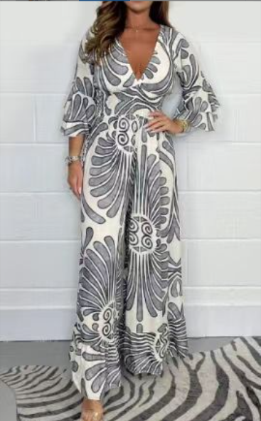 💃Hot Sale🔥Vintage Floral Ruffle Sleeve Jumpsuit