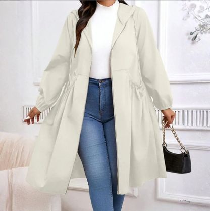 ⏳LAST DAY SALE 60% OFF🧥💖Casual Plus Size Drawstring Zip-Up Long Sleeve Hooded Coat