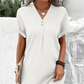 Simple Solid Color V-Neck Short Sleeve Dress for Women
