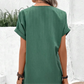 Simple Solid Color V-Neck Short Sleeve Dress for Women