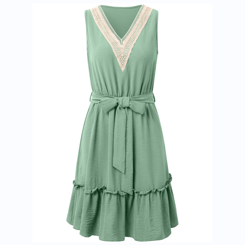 Simple & Sweet V-Neck Sleeveless Dress