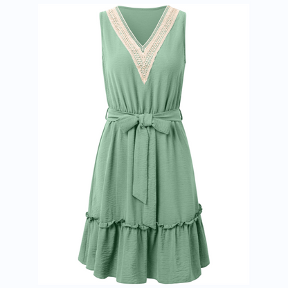 Simple & Sweet V-Neck Sleeveless Dress