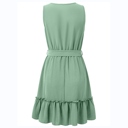 Simple & Sweet V-Neck Sleeveless Dress