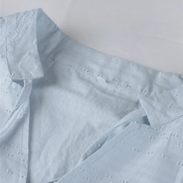 Women's Summer V-Neck Cotton Linen Dress