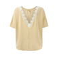 Women's Round Neck Loose-Fit Backless Short Sleeve T-Shirt