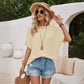 Women's Round Neck Loose-Fit Backless Short Sleeve T-Shirt