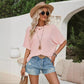Women's Round Neck Loose-Fit Backless Short Sleeve T-Shirt