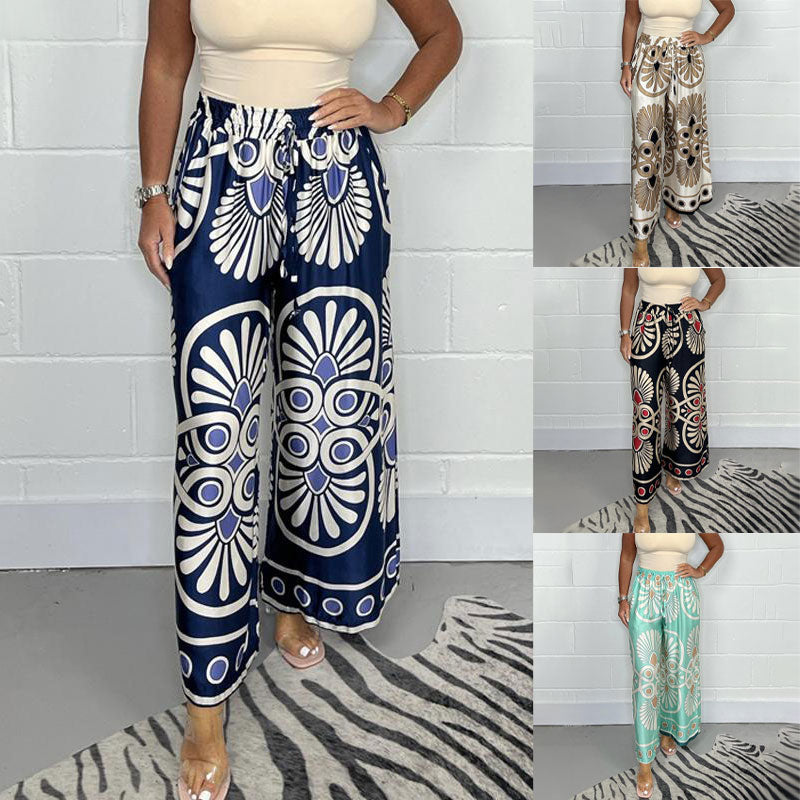 Women’s Stylish Printed Satin Wide-Leg Pants💞BUY 2 GET FREE SHIPPING