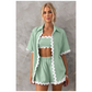 🎁Hot Sale 49% OFF⏳Women's Summer Shirt Top High Waisted Shorts Casual 2-Piece Set