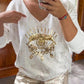🌷LAST DAY SALE 49% OFF💝Devil's Eye Gold Foil Top and Sequin Pants Set💝BUY 2 GET FREE SHIPPING