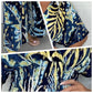 Women's  Fashion Leaf Print Plus Size Bodysuit with Elastic Waist