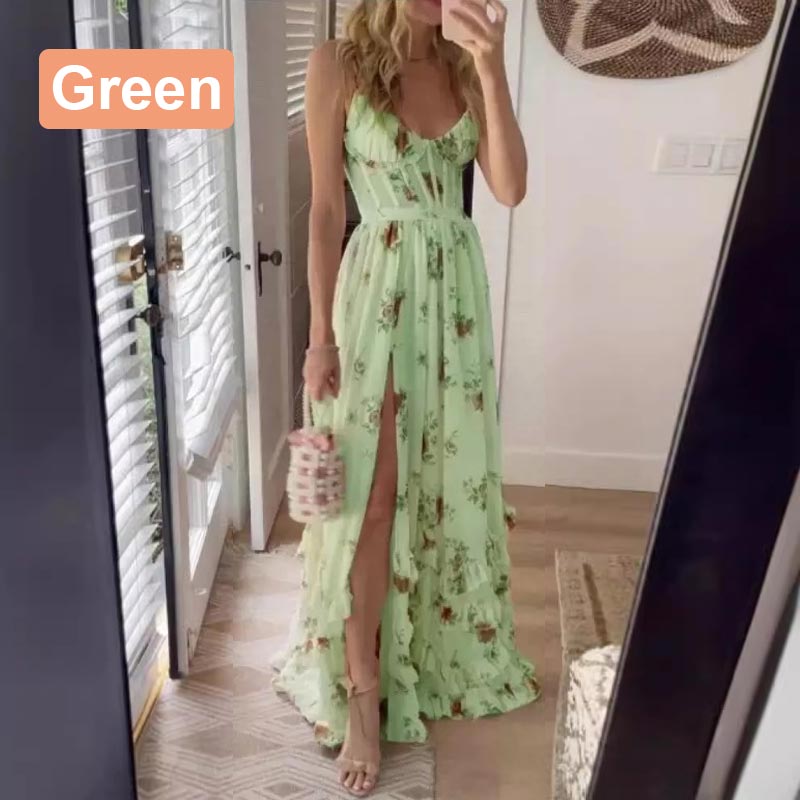 Women’s Elegant Print Slit Maxi Dress🔥🔥FREE SHIPPING