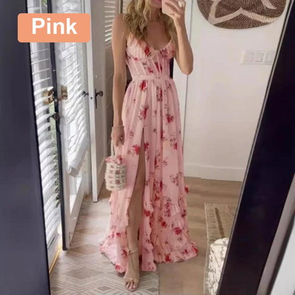 Women’s Elegant Print Slit Maxi Dress🔥🔥FREE SHIPPING