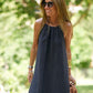 💃Solid Color Loose Breathable Halter Dress💛