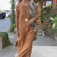💃Solid Color Loose Breathable Halter Dress💛