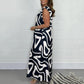 Women's Summer Ruffled Wide-Leg Jumpsuit With Geometric Prints🔥🔥New arrivals-49% OFF