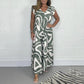 Women's Summer Ruffled Wide-Leg Jumpsuit With Geometric Prints🔥🔥New arrivals-49% OFF