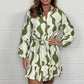 🌷Limited Time Offer 41% OFF🌷Casual Irregular Stripe Lapel Tie Waist Shirt Dress