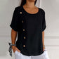 Women's Crew Neck Side Button Blouse💖BUY 2 GET FREE SHIPPING